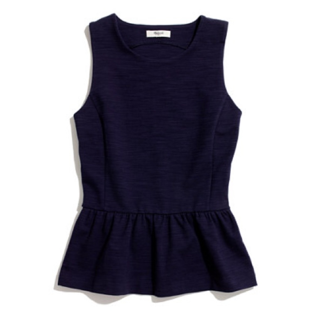 Madewell Navy Peplum Top